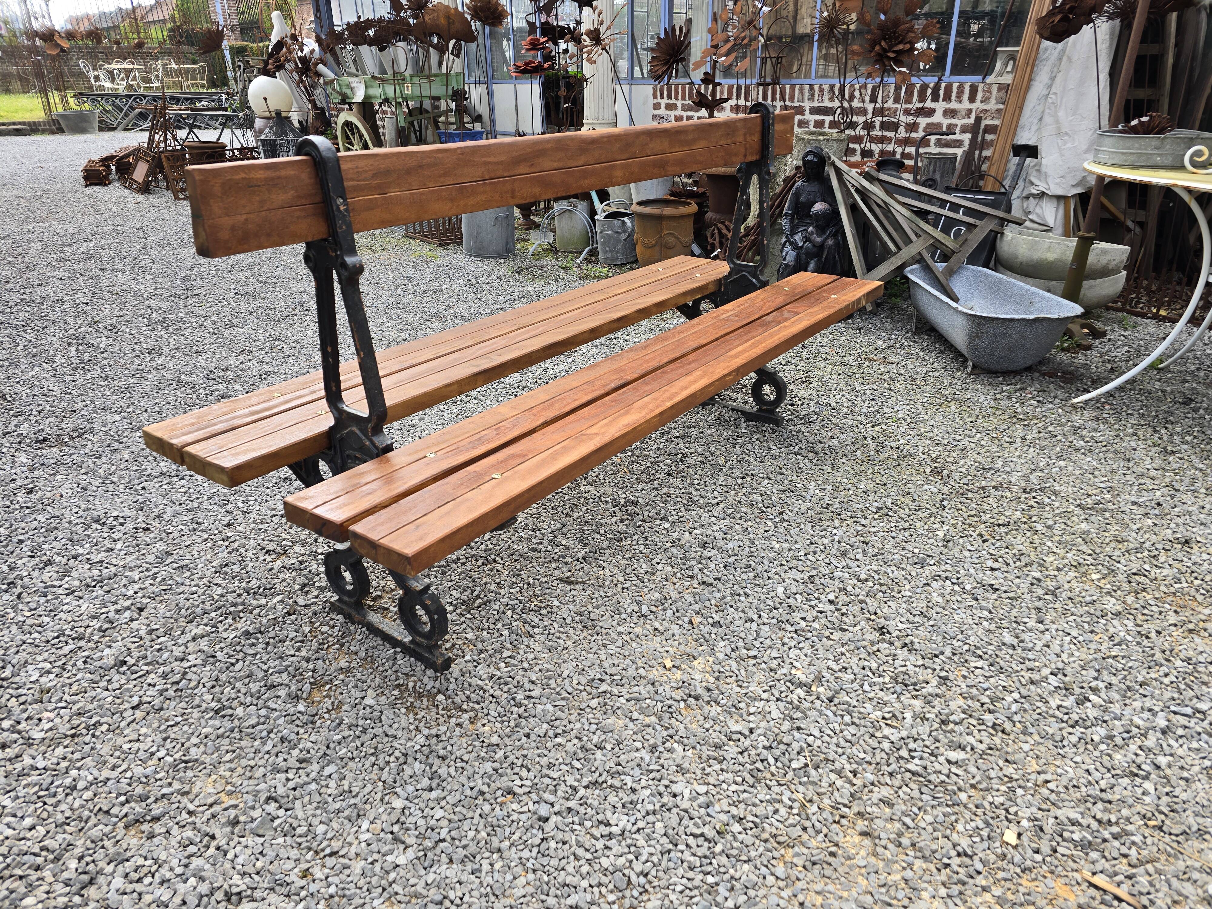 Public garden bench in the city of Paris