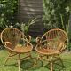 Paire de fauteuils rotin corbeille vintage
