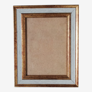 Photo frame under glass, gold, white