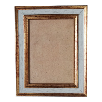 Photo frame under glass, gold, white