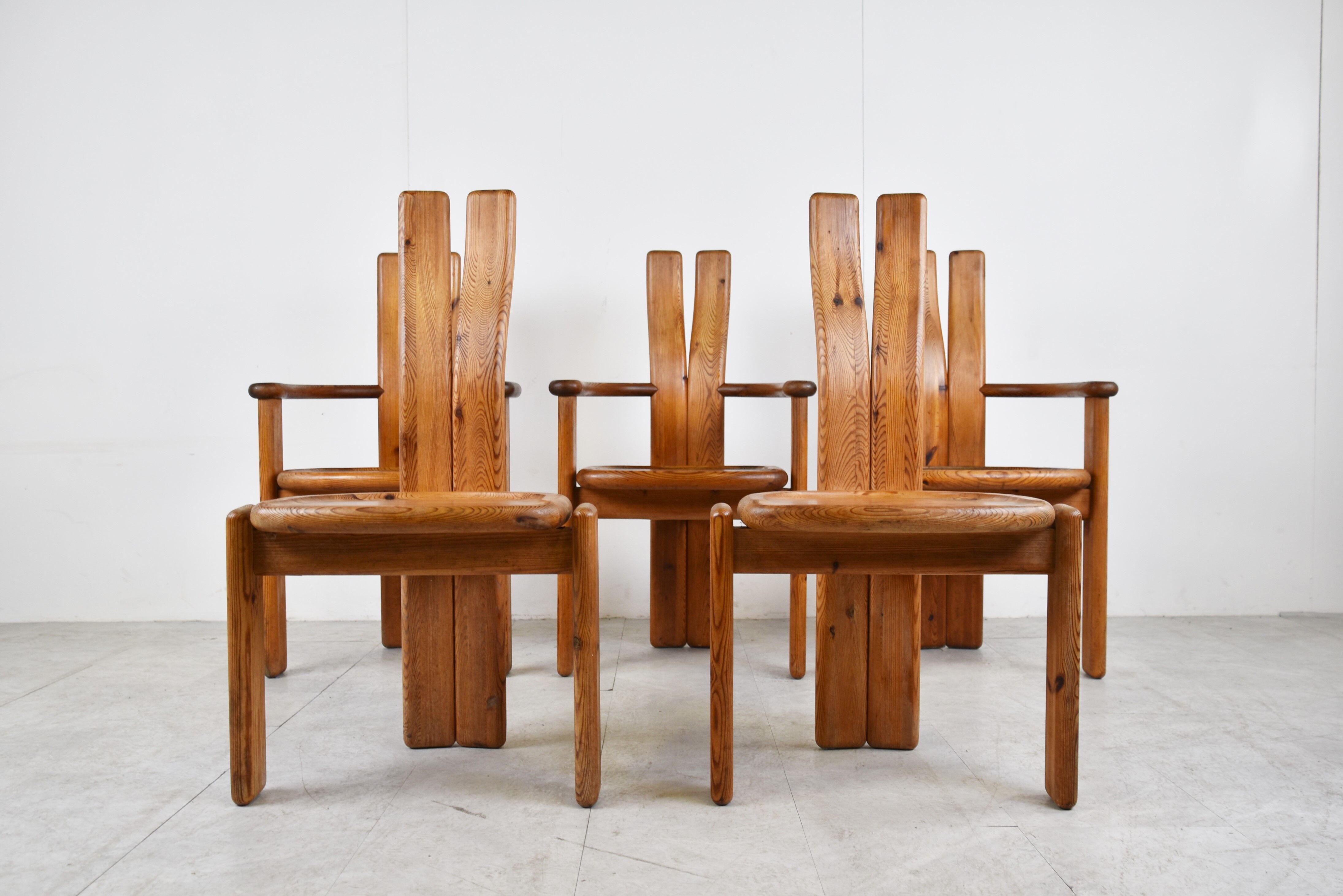 Set of 5 Brutalist dining chairs by Vamdrup Stolefabrik, 1960s