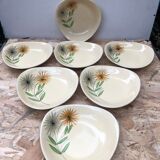 Set of 7 antique St. Clement Sirius pattern ceramic plates