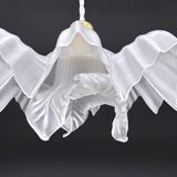 Double Medusa Pendant - Art Nouveau Molded Draped Frosted Glass