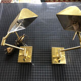 Pair of articulated wall lamps gilded brass Marset circa 1970