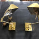 Pair of articulated wall lamps gilded brass Marset circa 1970