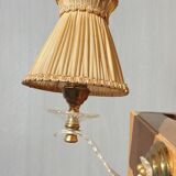 Pair of vintage wall lamps plexi lampshade pleated gold