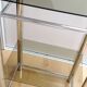 Two-tray console in smoked glass and chrome metal / vintage 70s-80s