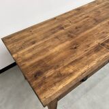 Antique farm table, fully restored, with 3 drawers