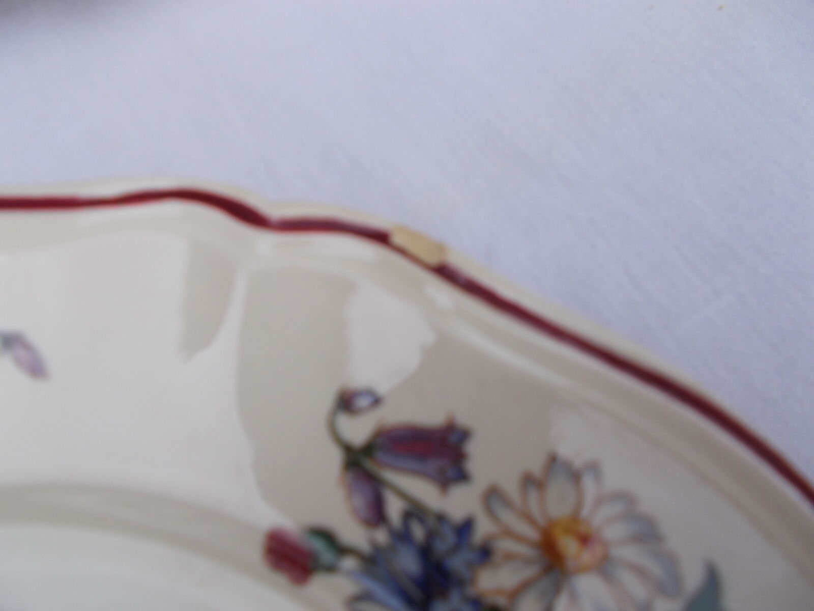 Lot de 5 assiettes plates Sarreguemines modèles Agreste