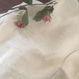 Old linen sheet monogrammed A M