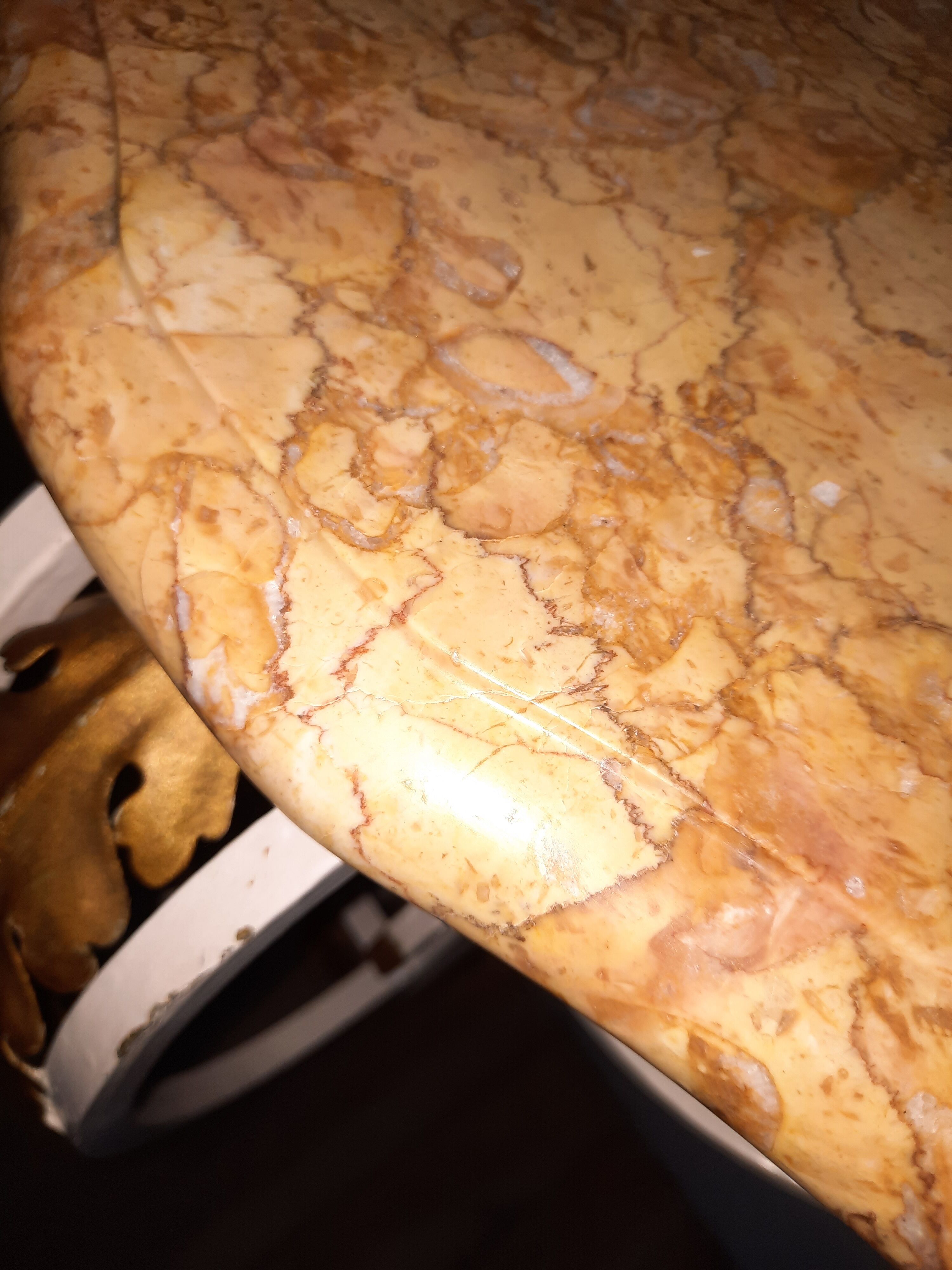 Steel and marble console