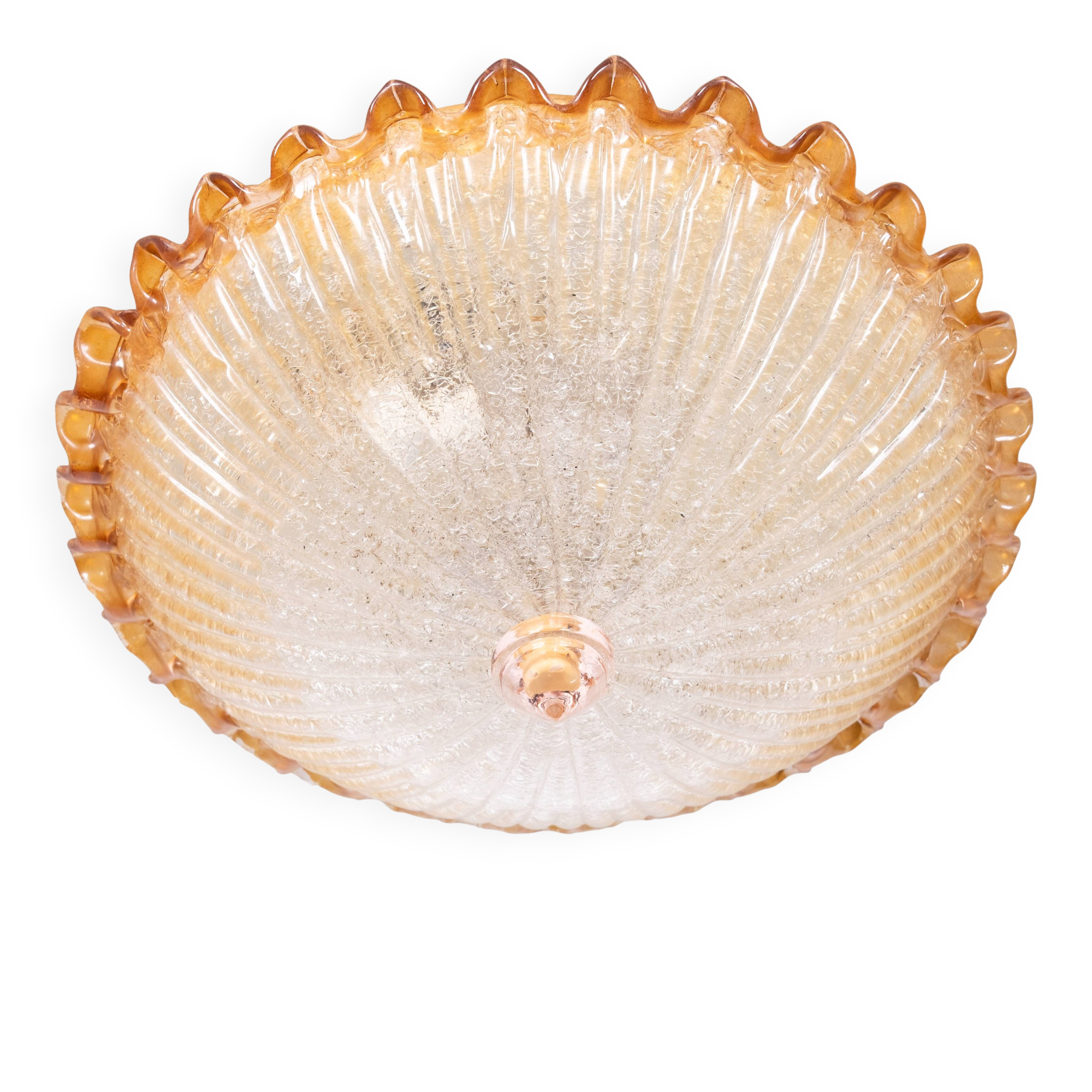 Mid Century Barovier & Toso Attributed Flush Mount Italy