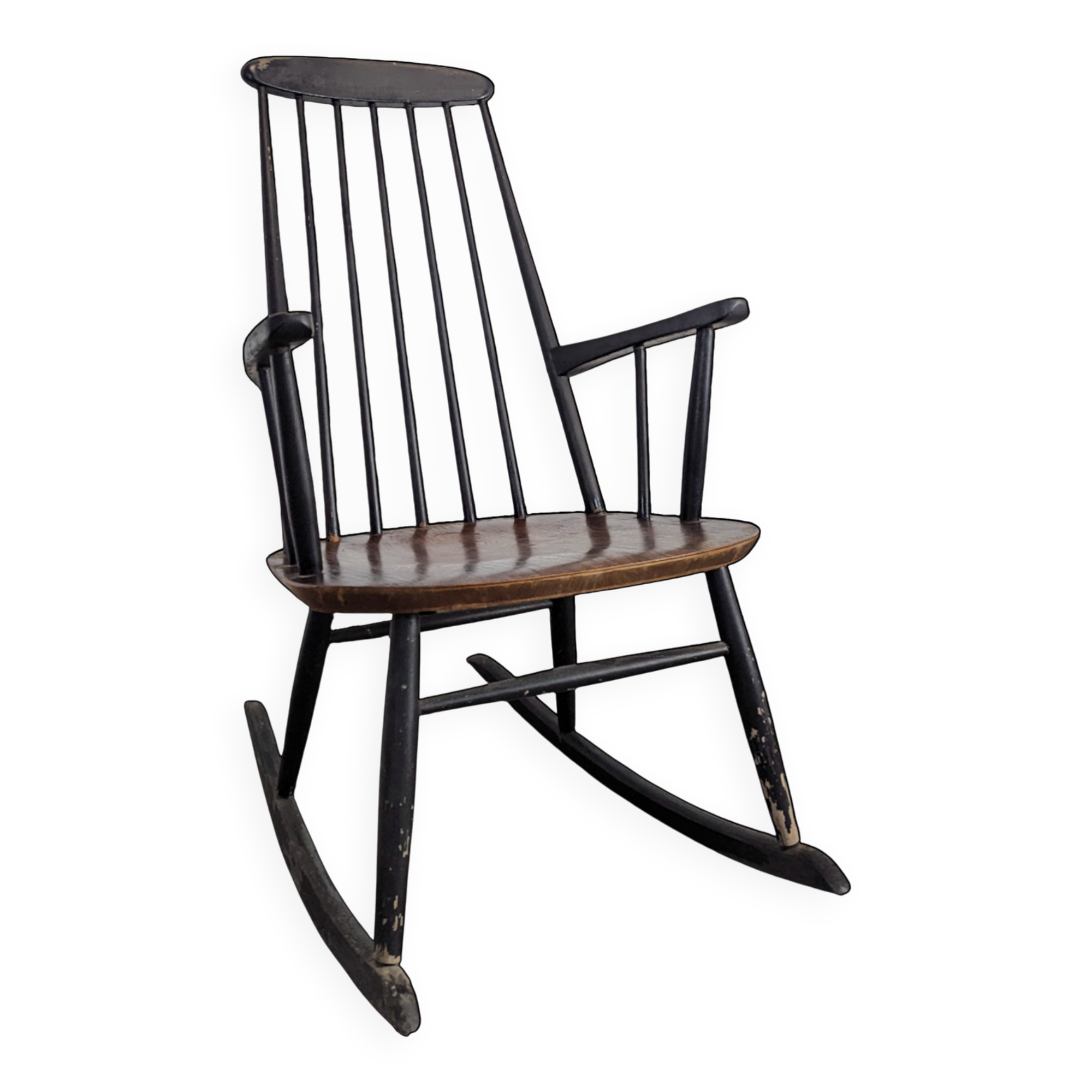 Teak Rocking Chair by Ilmari Tapiovara for Asko