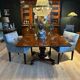 19th century almost square antique mahogany dining table.