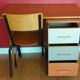 Restored vintage desk + matching chair 89 x 50 x 76 cm