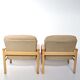 Fauteuils en cuir capitonné années 70