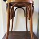 Thonet low stool in vintage wood
