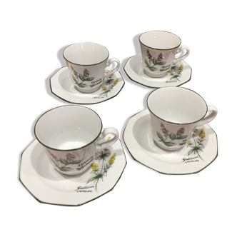 4 cups coffee service and under Bavarian porcelain cups