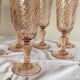 6 pink champagne flute glasses Rosaline Luminarc tableware
