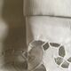Sheet and pillowcases embroidered linen Richelieu old Castle