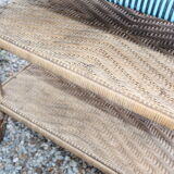 Fauteuil et table de jardin en rotin