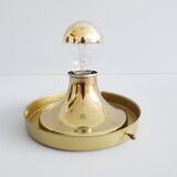Smoked glass bubbles ceiling lamp gold-colored, wall lamp 1970s