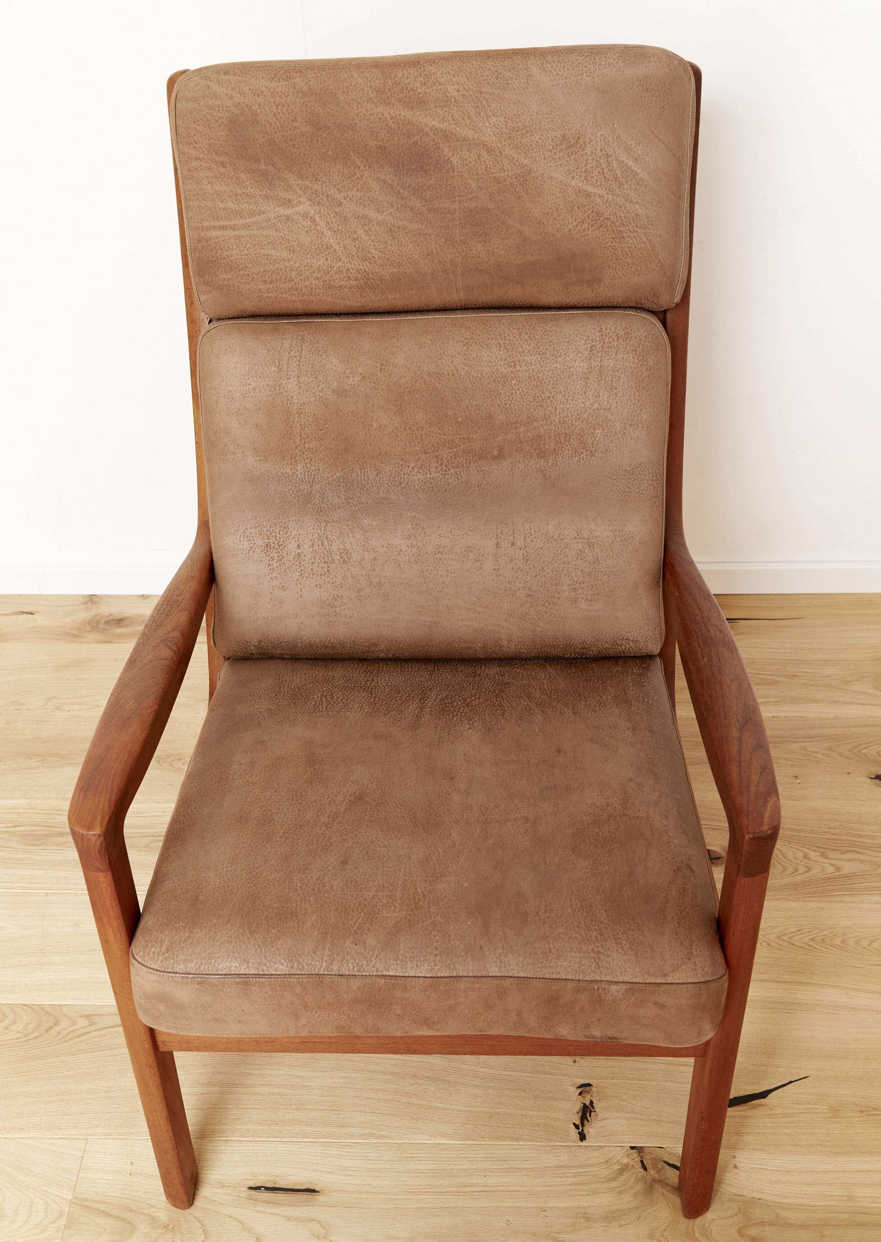 Mid-Century Teak Senator Highback Armchair by Ole Wanscher for CADO