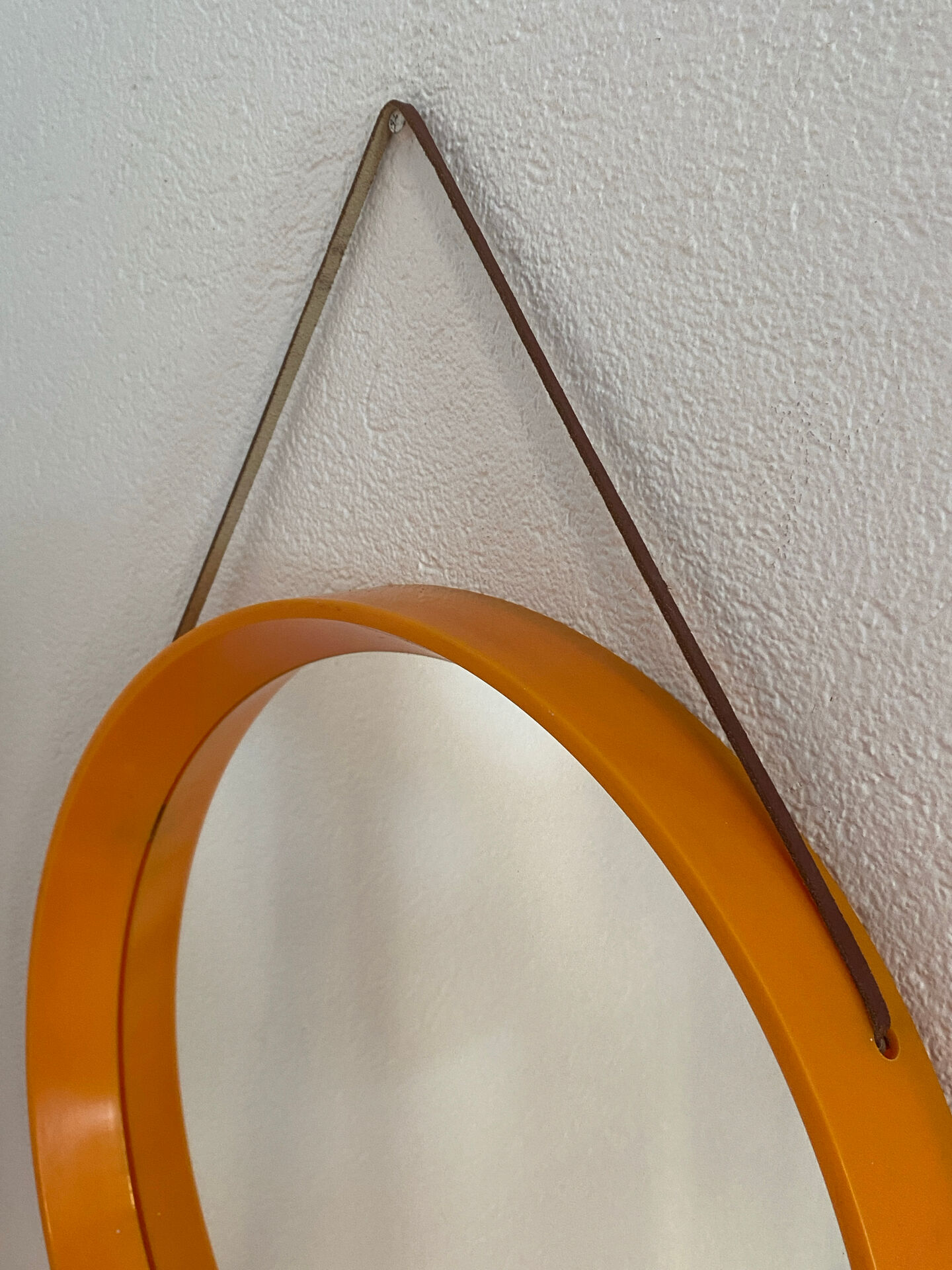 Danish round mirror, made of plastic, 1970s