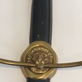 Pair of Black Lacquered Bronze Wall Lamps with Lions' Head Decorations. Around 1970