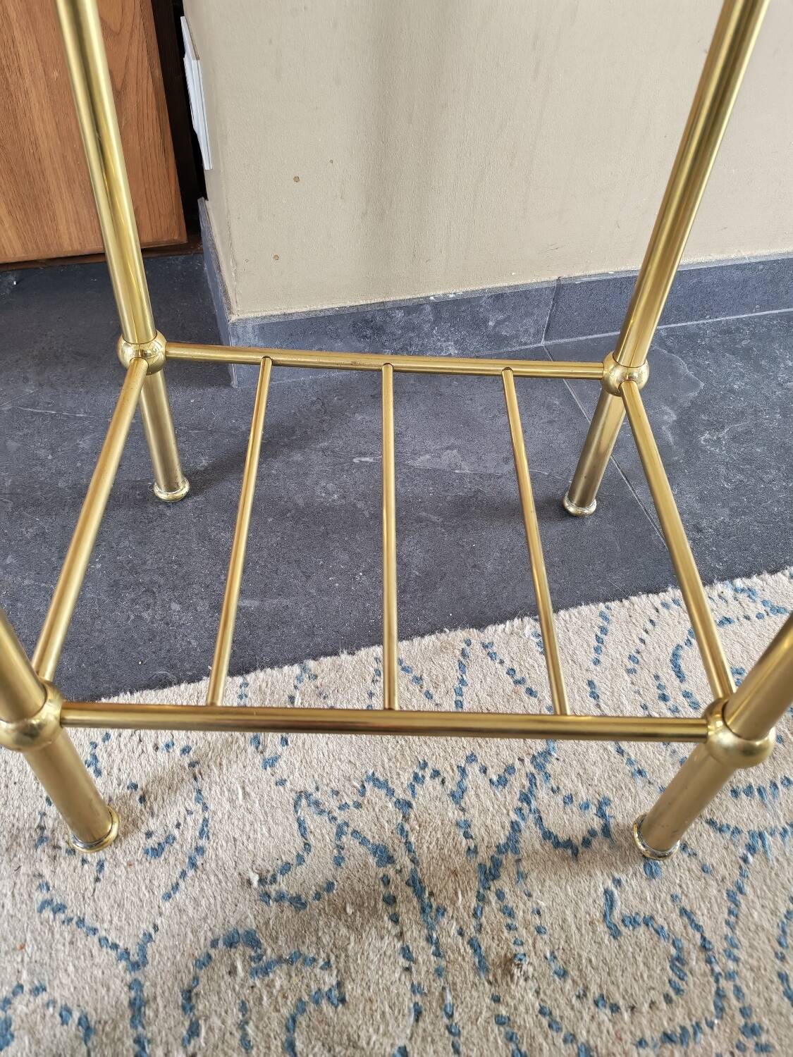 Table d'appoint vintage laiton et verre