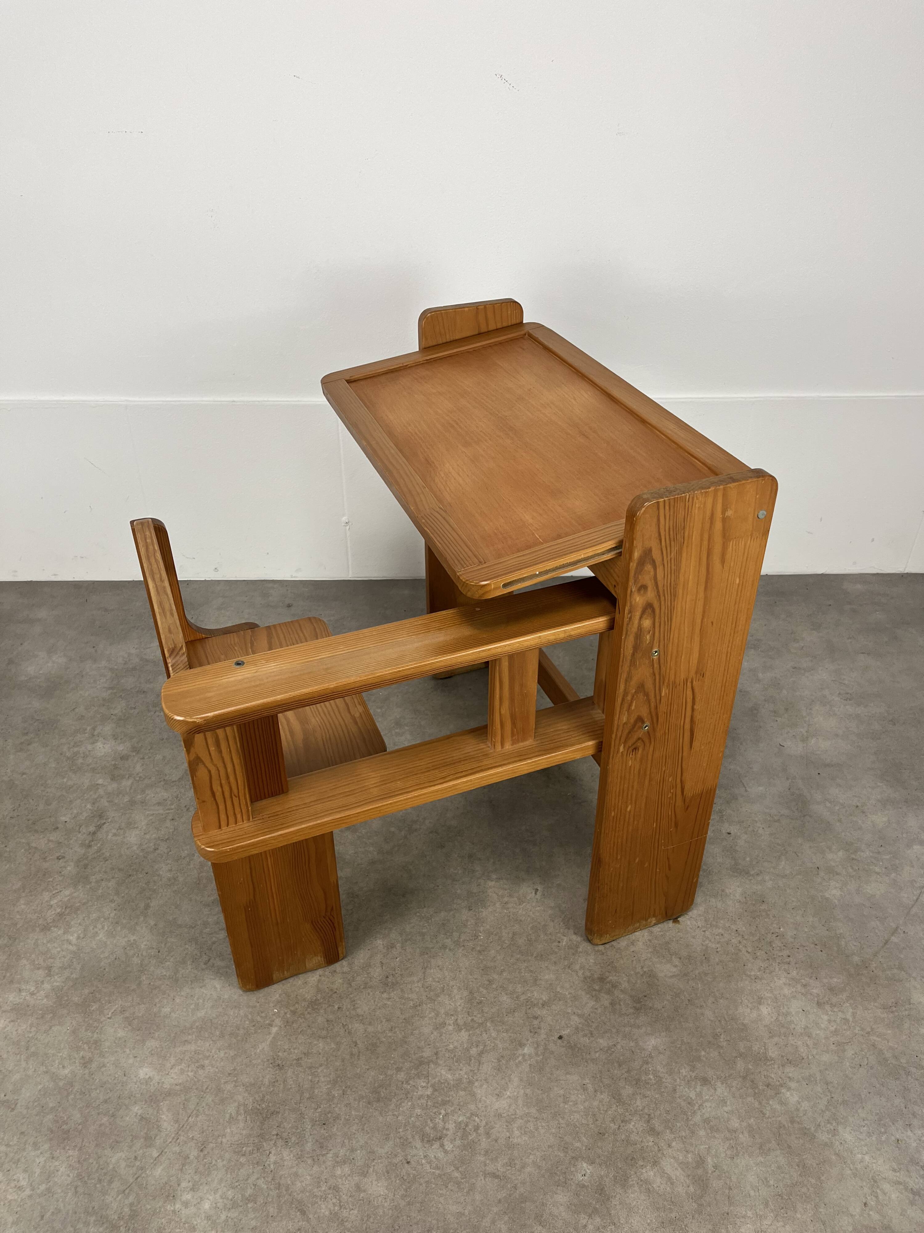 Trama folding pine children's desk, desk