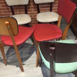 Suite of 6 vintage faux chairs