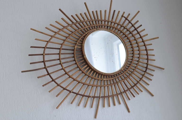 Rattan mirror 80x60cm