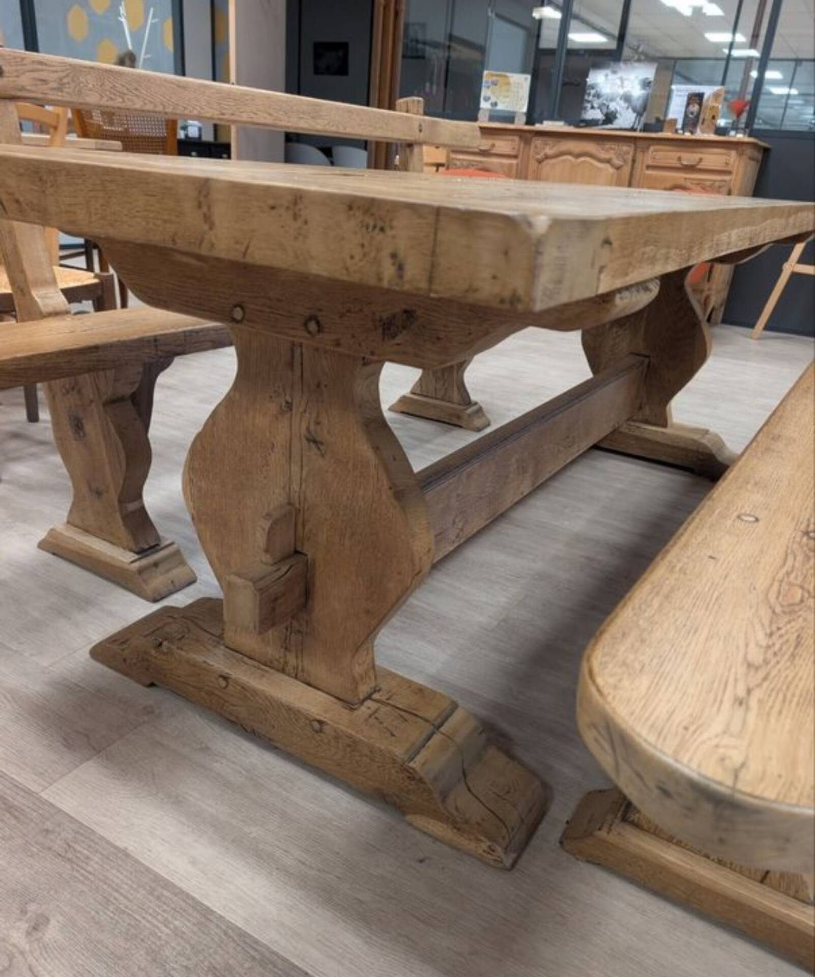 Monastery table with its custom benches.
