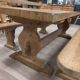 Monastery table with its custom benches.