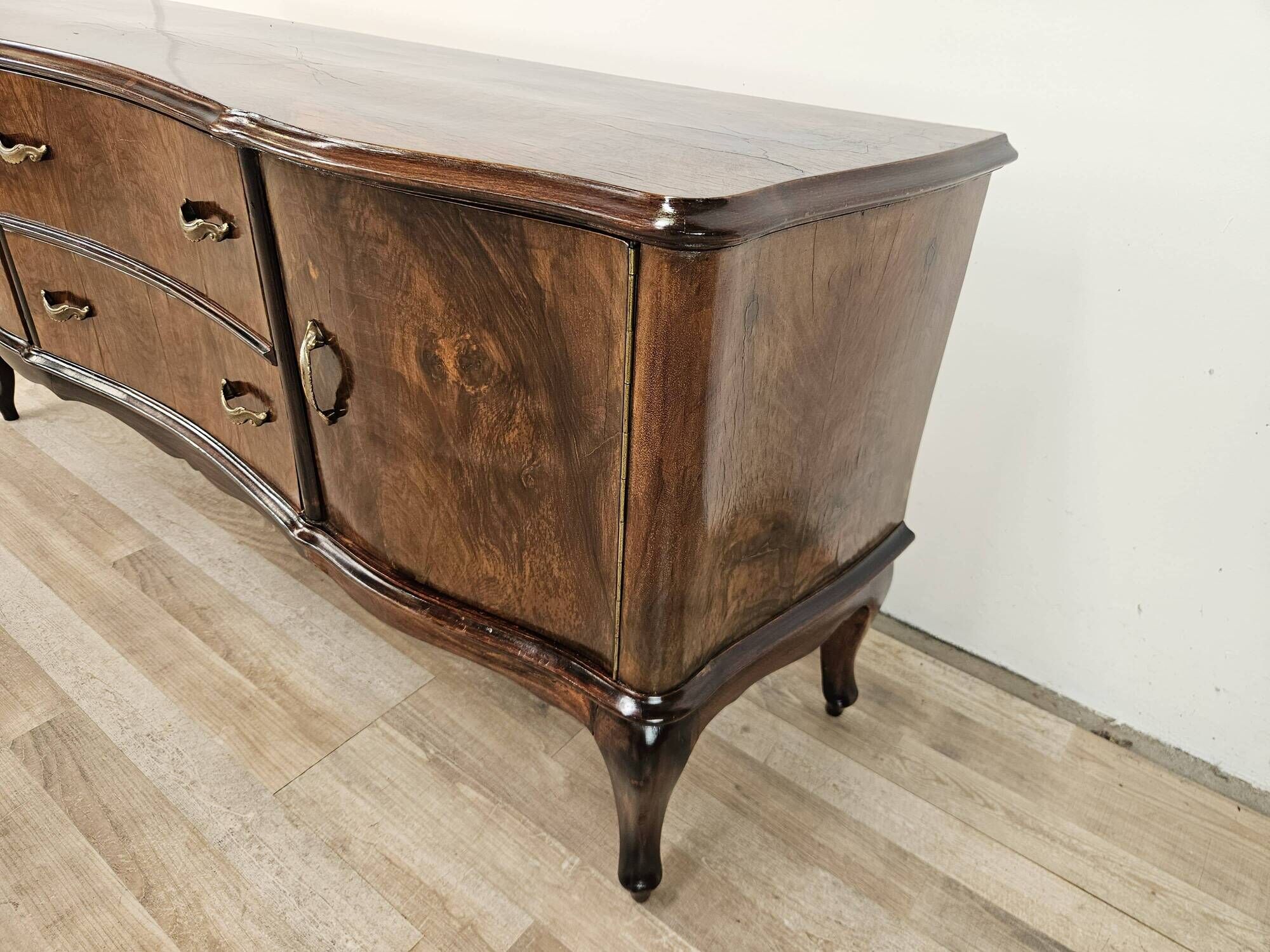 Chippendale walnut burl vanity, 1940