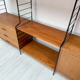 1960s Vintage Freestanding Walnut Shelving System by WHB