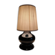 Lampe céramique noir et abat-jour tissu beige