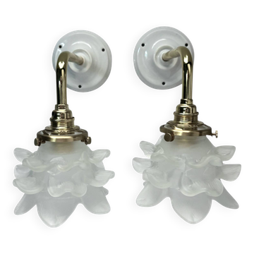 Paire d’appliques murales tulipes fleurs
