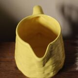 Digoin Sarreguemines yellow earthenware pitcher