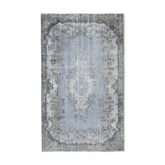 Tapis oriental noué à la main des années 1980 158 cm x 267 cm gris