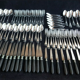 Cutlery set Alfenide Christofle 112 pieces goat's head punch white metal 1900