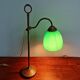 Art Deco brass and green opaline desk lamp, 1920-30