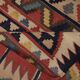Tapis de couloir Kilim en laine fait main, beige à motifs géométriques tribaux en zigzag