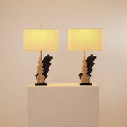 Pair of bronze and resin lamps by Philippe Cheverny, 1970s