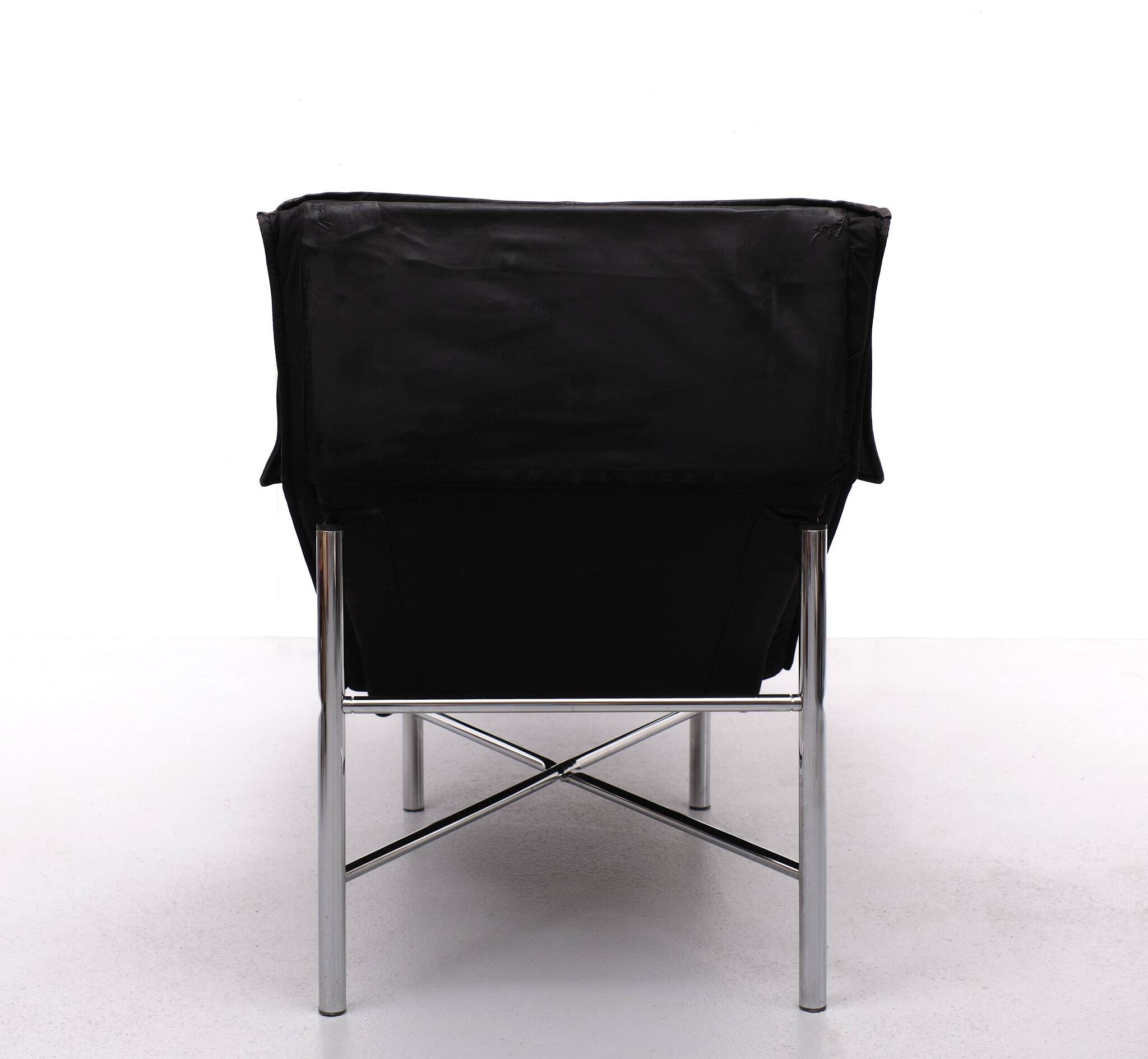 Leather chaises lougues by Tord Björklund for Ikea, 1980s
