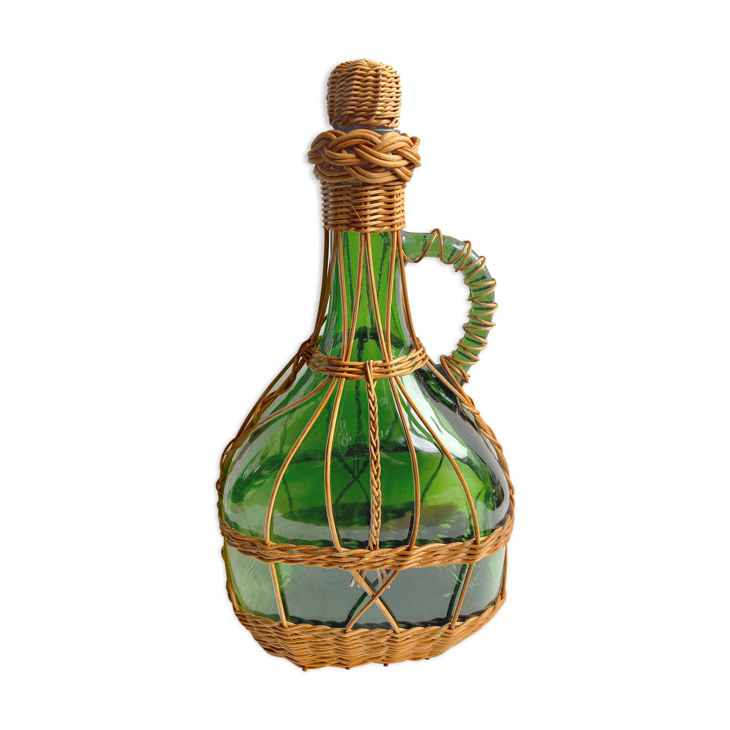 Wicker and glass bottle