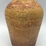 Artistic Vase in Ceramic ACOLAY style Brutalist, vintage, signed Hubert GUY