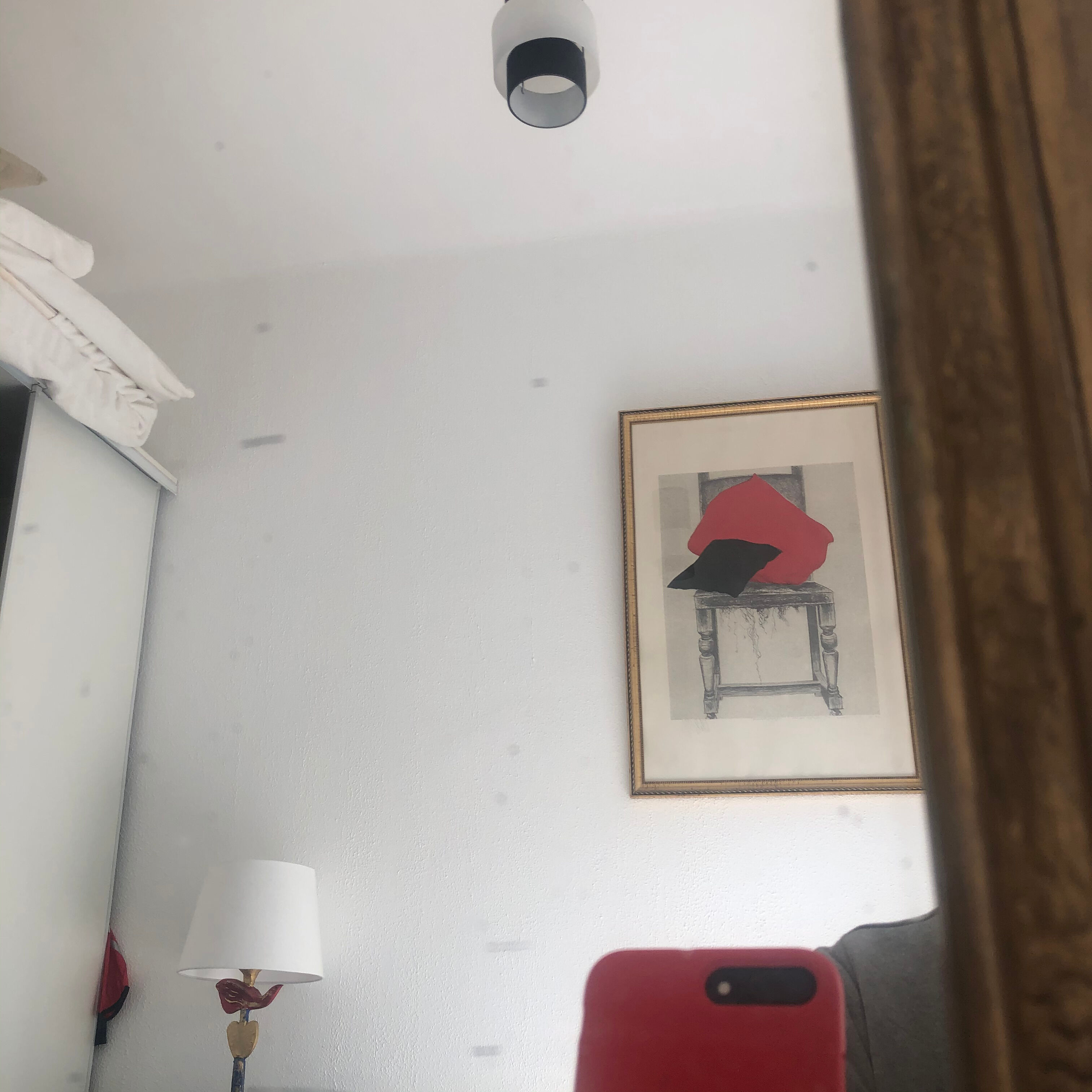 Vintage mirror 1930 golden wood - 51 x 32 cm