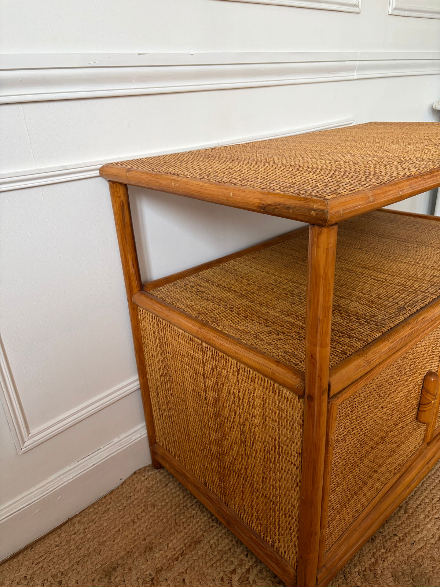 Vintage rattan sideboard